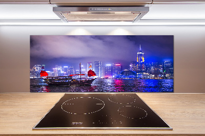 Achterwand keuken Hong Kong 's nachts