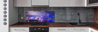 Achterwand keuken Hong Kong 's nachts
