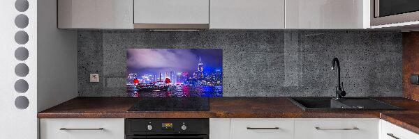 Achterwand keuken Hong Kong 's nachts