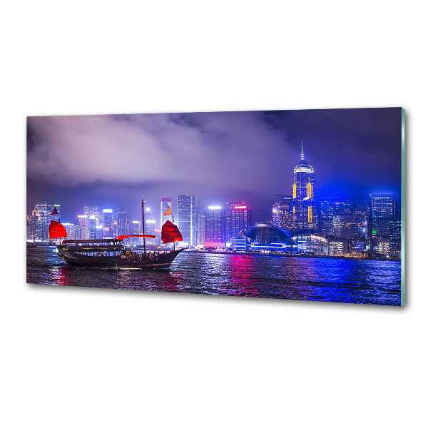 Achterwand keuken Hong Kong 's nachts