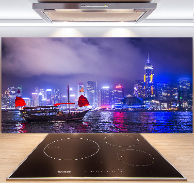 Achterwand keuken Hong Kong 's nachts