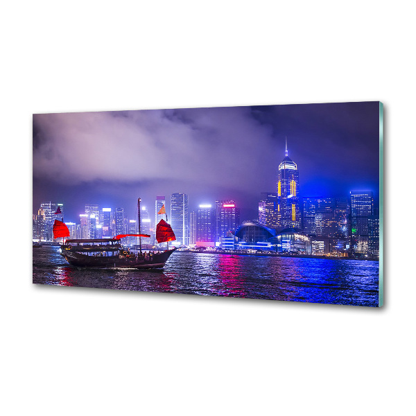 Achterwand keuken Hong Kong 's nachts