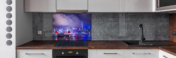 Achterwand keuken Hong Kong 's nachts
