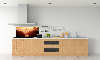 Spatscherm keuken Spring over de afgrond