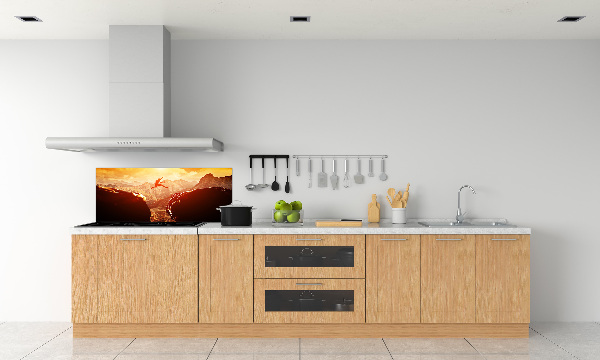 Spatscherm keuken Spring over de afgrond