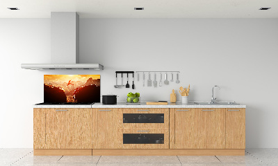 Spatscherm keuken Spring over de afgrond