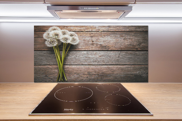 Spatscherm keuken Paardenbloemenhout