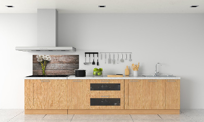 Spatscherm keuken Paardenbloemenhout