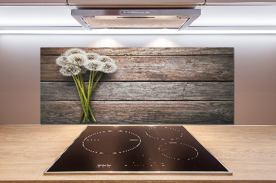 Spatscherm keuken Paardenbloemenhout