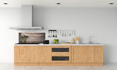 Spatscherm keuken Paardenbloemenhout