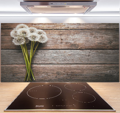 Spatscherm keuken Paardenbloemenhout