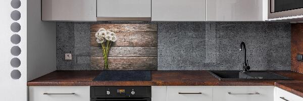 Spatscherm keuken Paardenbloemenhout