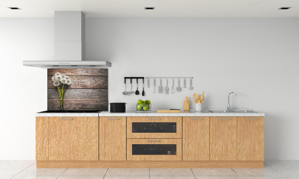 Spatscherm keuken Paardenbloemenhout