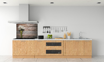 Spatscherm keuken Paardenbloemenhout