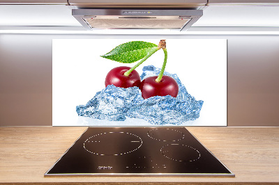 Spatscherm keuken Kers met ijs