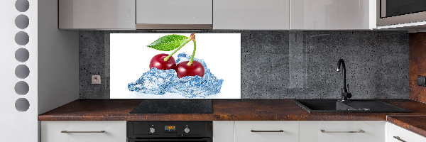 Spatscherm keuken Kers met ijs
