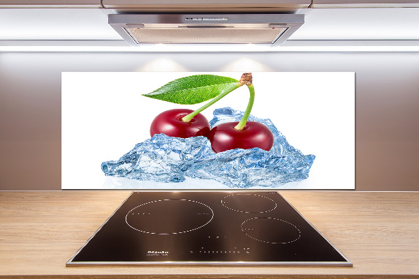 Spatscherm keuken Kers met ijs