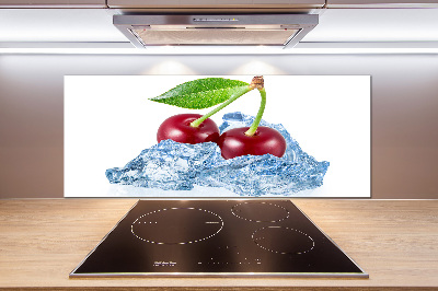 Spatscherm keuken Kers met ijs