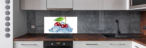 Spatscherm keuken Kers met ijs