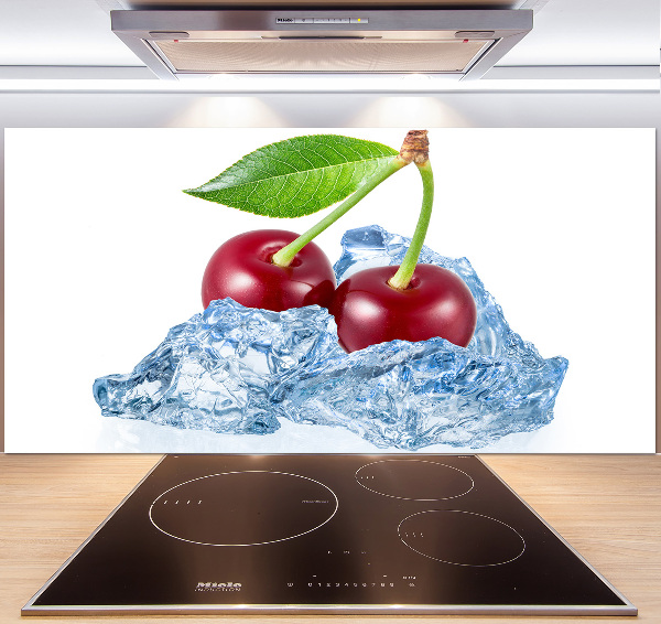 Spatscherm keuken Kers met ijs