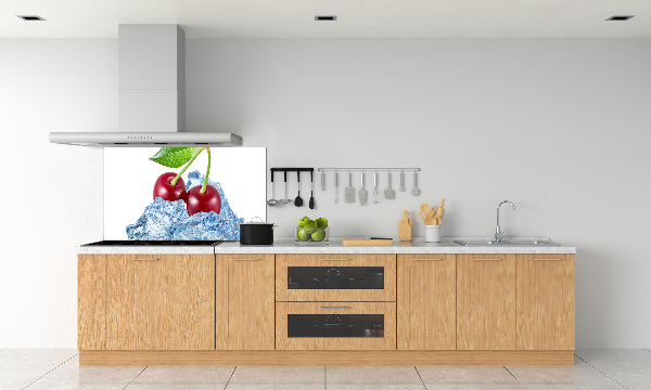 Spatscherm keuken Kers met ijs