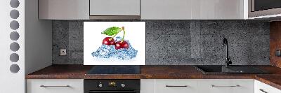 Spatscherm keuken Kers met ijs