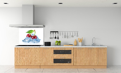 Spatscherm keuken Kers met ijs