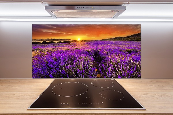 Glazen achterwand keuken Lavendelveld