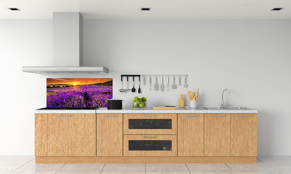 Glazen achterwand keuken Lavendelveld