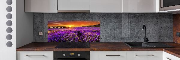 Glazen achterwand keuken Lavendelveld