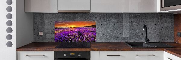 Glazen achterwand keuken Lavendelveld