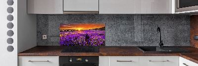 Glazen achterwand keuken Lavendelveld