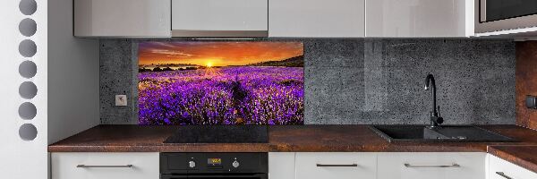 Glazen achterwand keuken Lavendelveld