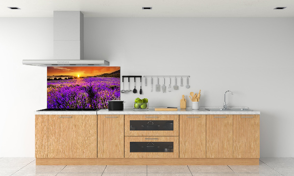 Glazen achterwand keuken Lavendelveld