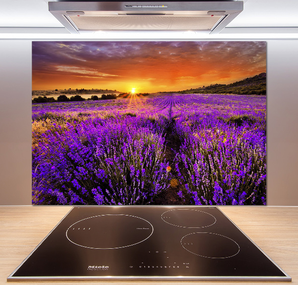 Glazen achterwand keuken Lavendelveld