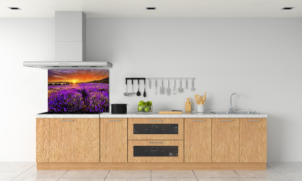 Glazen achterwand keuken Lavendelveld