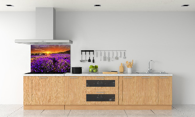 Glazen achterwand keuken Lavendelveld