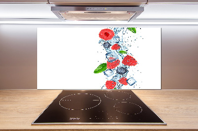 Glazen achterwand keuken Bosvruchten met ijs
