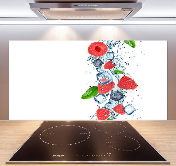 Glazen achterwand keuken Bosvruchten met ijs