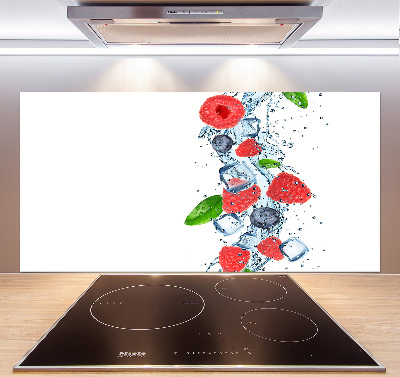 Glazen achterwand keuken Bosvruchten met ijs
