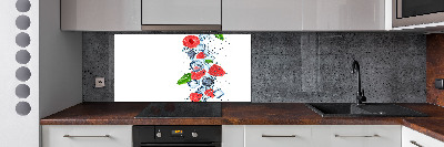 Glazen achterwand keuken Bosvruchten met ijs
