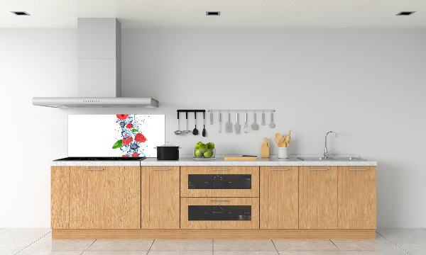 Glazen achterwand keuken Bosvruchten met ijs