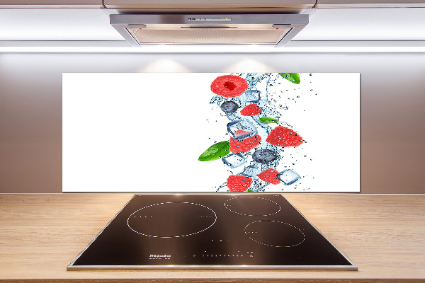 Glazen achterwand keuken Bosvruchten met ijs