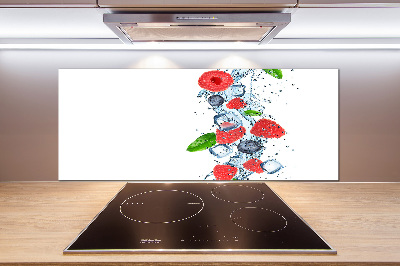 Glazen achterwand keuken Bosvruchten met ijs
