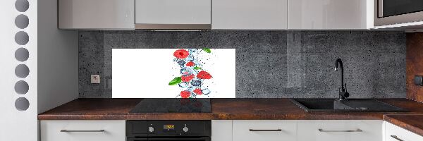 Glazen achterwand keuken Bosvruchten met ijs