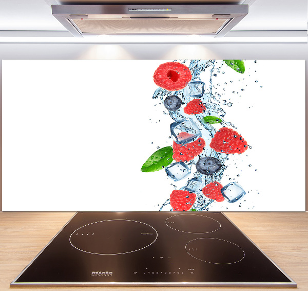 Glazen achterwand keuken Bosvruchten met ijs