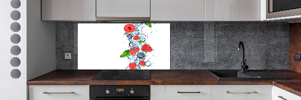 Glazen achterwand keuken Bosvruchten met ijs