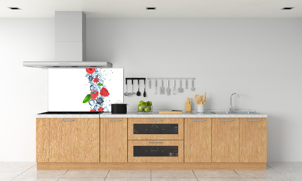 Glazen achterwand keuken Bosvruchten met ijs