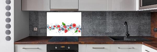 Glazen achterwand keuken Bosvruchten met ijs