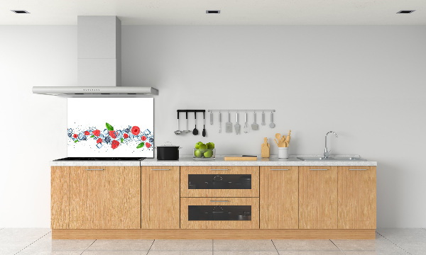 Glazen achterwand keuken Bosvruchten met ijs